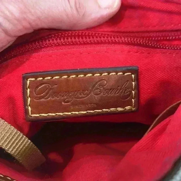 Dooney and Bourke Red Nylon Crossbody Leather Strap & zipper pull w/long strap - Picture 9 of 14